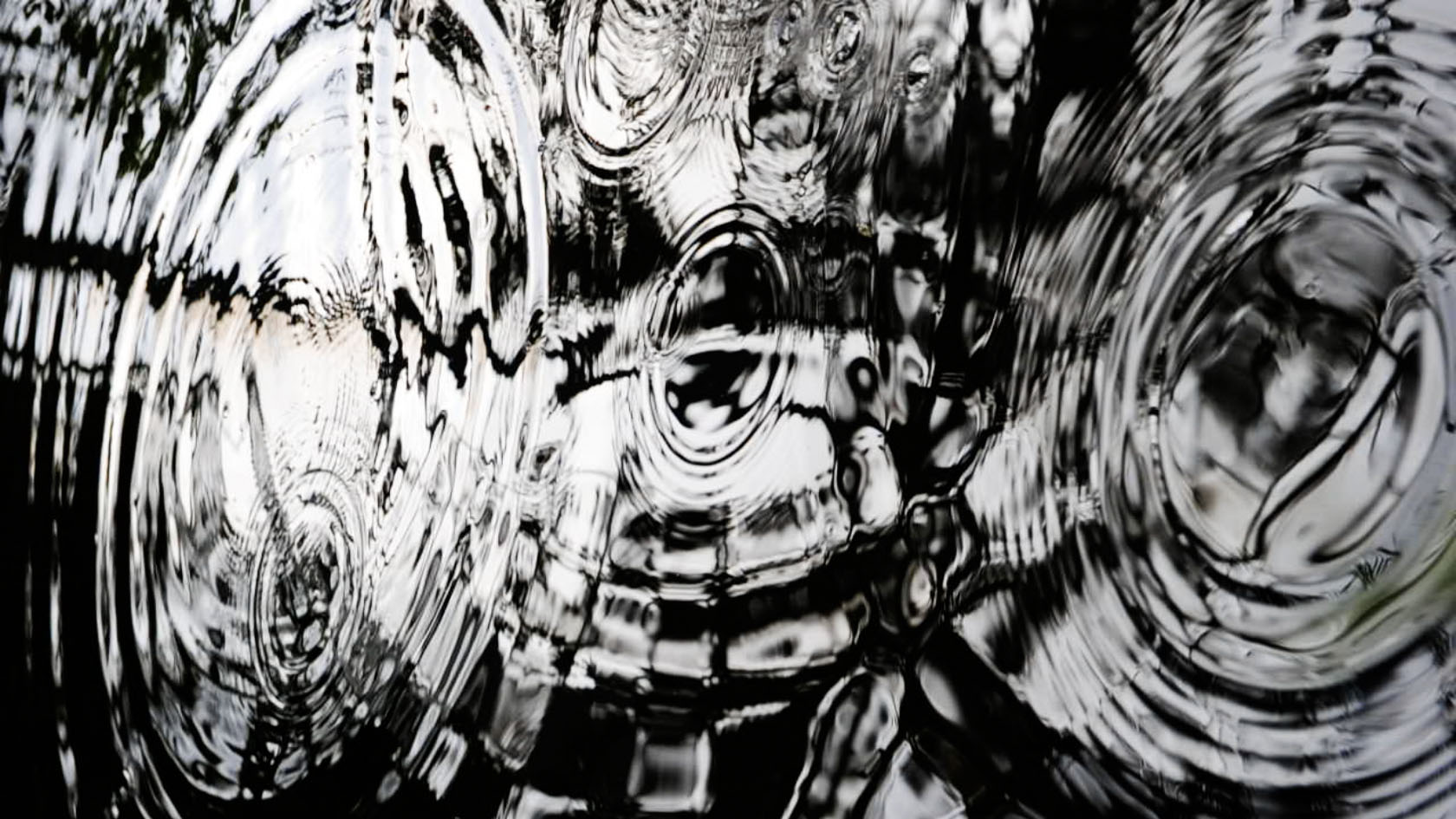 from the live visuals The Canopy by Claudia Hansen black and white water droplet pattern